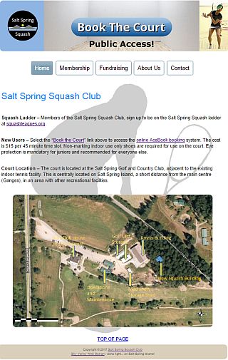 Salt Spring Squash Club - Public Squash Court - Book Now! Salt Spring Squash Club - Book the Court!